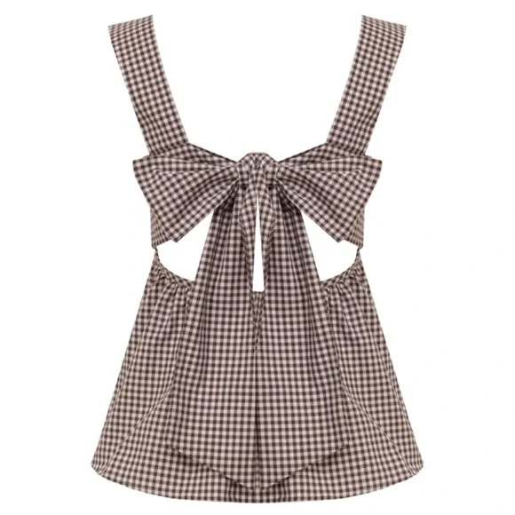 Brown Pleated Tank - Picture 4 of 7